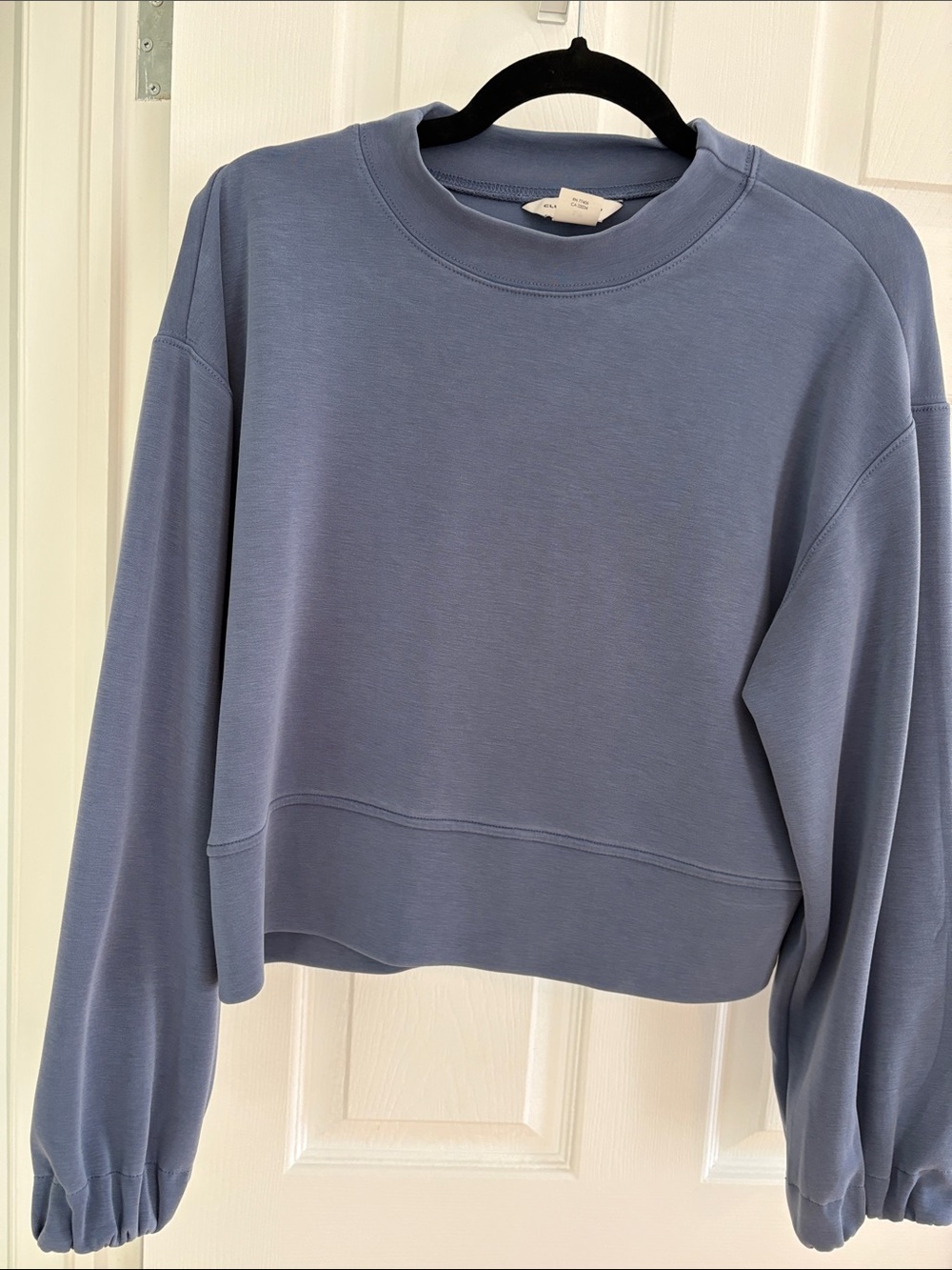 Club Monaco Slate Blue Cropped Crew Sweatshirt